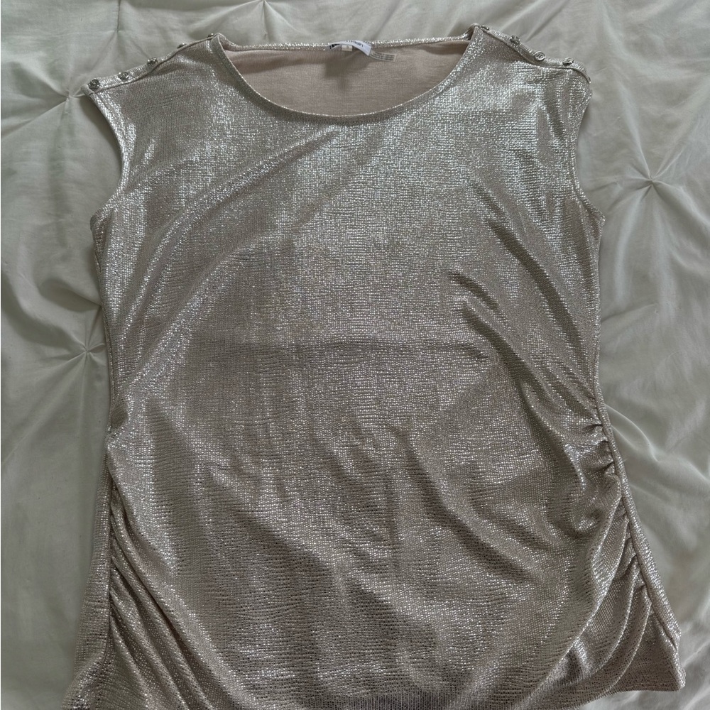Calvin Klein Shimmering Silver Tank Top